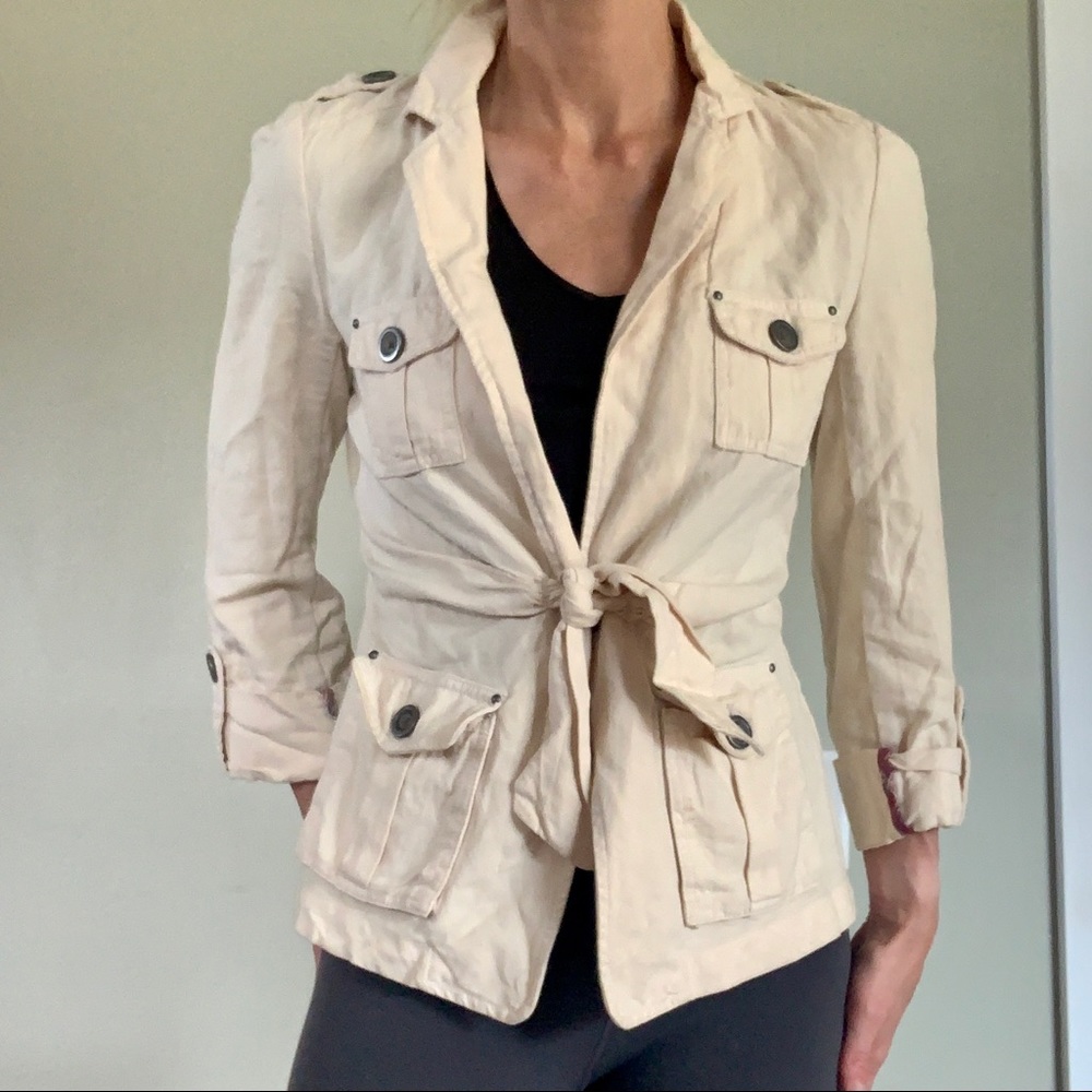 Linen/Cotton military blazer jacket from Anthro